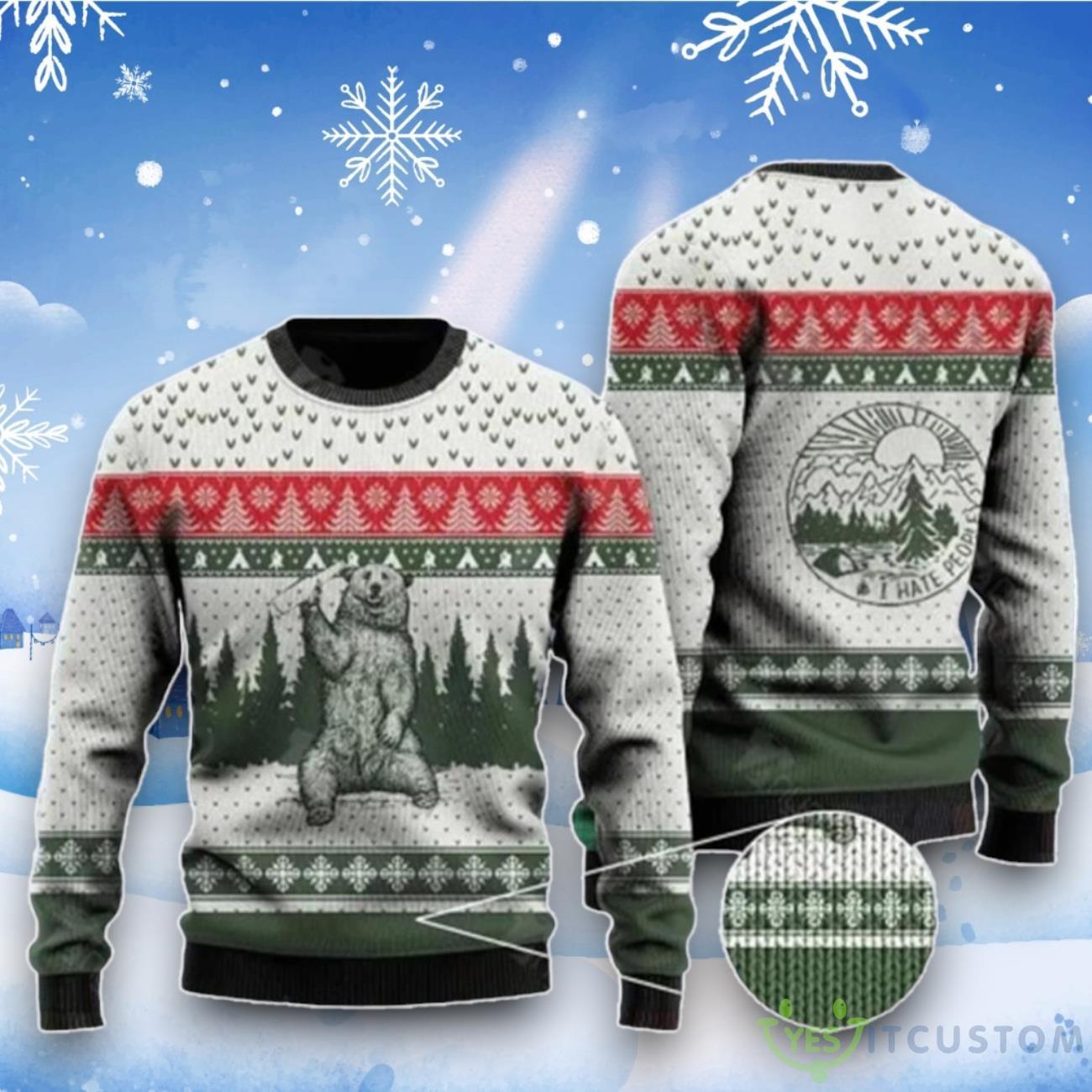 Bear I Hate People Ugly Christmas Sweater For Men And Women 3 Bear I Hate People Ugly Christmas Sweater For Men And Women Product Photo 1