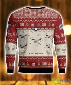 Beechcraft King Air 350 Aircraft Red Ugly Christmas Sweater Veteran USA Air Force 3D Sweater Christmas Gift Product Photo 3