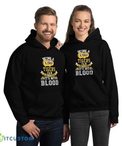 Being a LSU Tigers fan is not a choice, It's my Blood T Shirt, Christmas Sweatshirt - 18500 Unisex Heavy Blend Hooded Sweatshirt