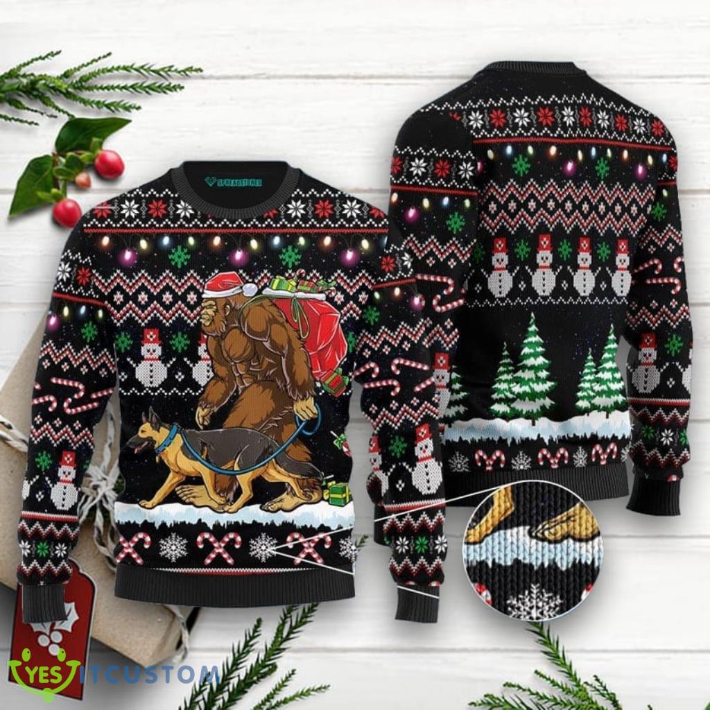 Big Foot And Dog Walking Xmas Funny Ugly Christmas Sweater For Men And Women 3 Big Foot And Dog Walking Xmas Funny Ugly Christmas Sweater For Men And Women Product Photo 1