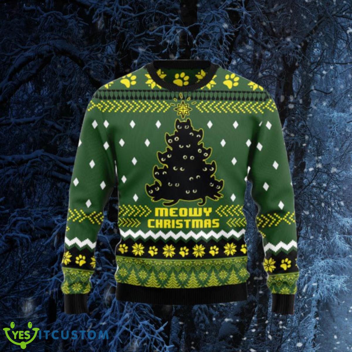 Black Cat Christmas Tree 1 Ugly Christmas Sweaters Best Gift 3 Black Cat Christmas Tree 1 Ugly Christmas Sweaters Best Gift Product Photo 1