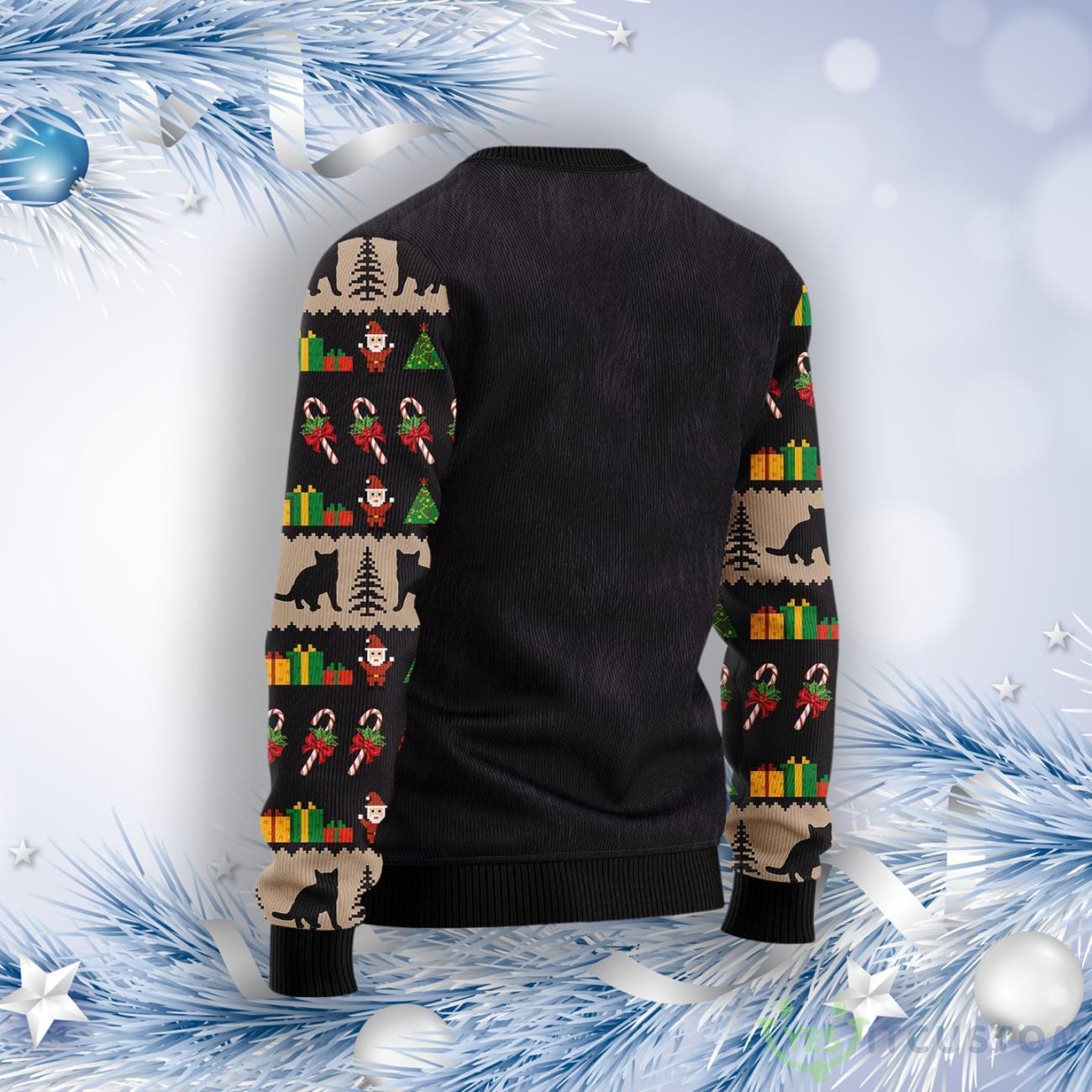 Black Cat Cute Face Ugly Christmas Sweater 8 Black Cat Cute Face Ugly Christmas Sweater Product Photo 2
