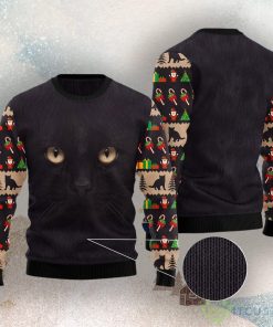Black Cat Cute Face Ugly Christmas Sweater 5 Black Cat Cute Face Ugly Christmas Sweater Product Photo 3