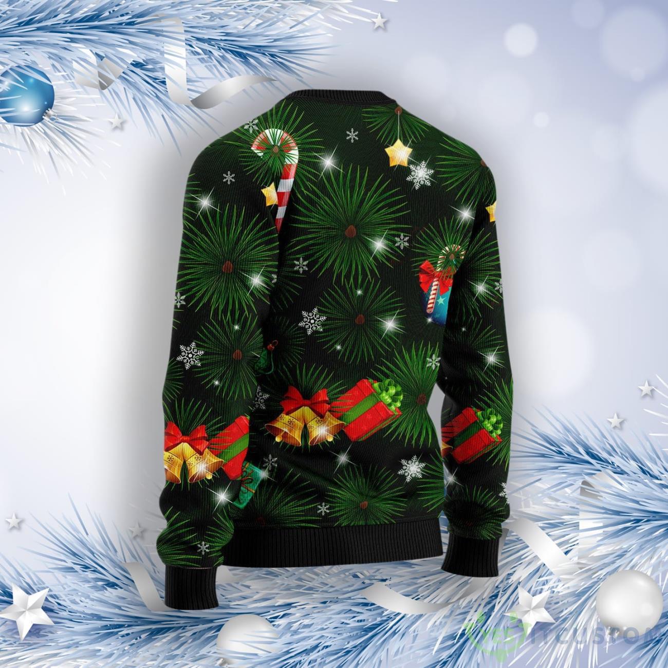 Black Cat Inside Tree Ugly Christmas Sweater 6 Black Cat Inside Tree Ugly Christmas Sweater Product Photo 2