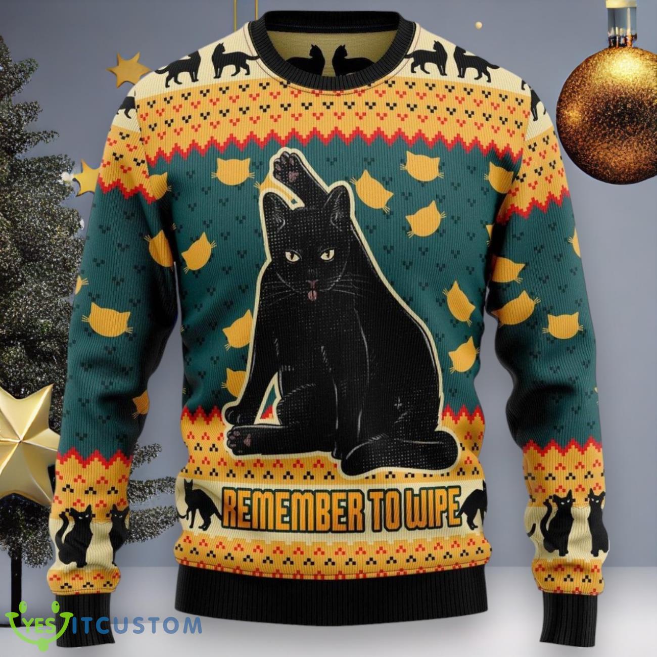 Black Cat Ugly Christmas Sweater 3 Black Cat Ugly Christmas Sweater Product Photo 1