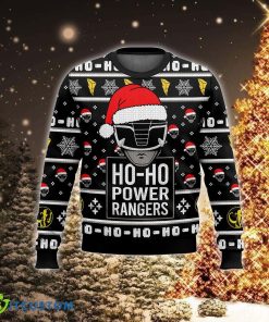 Black Ranger Ho-Ho Power Rangers Festivity Knitted Xmas 3D Sweater For Men And Women - Black Ranger Ho-Ho Power Rangers Ugly Christmas Sweater For Men And Women Photo 2