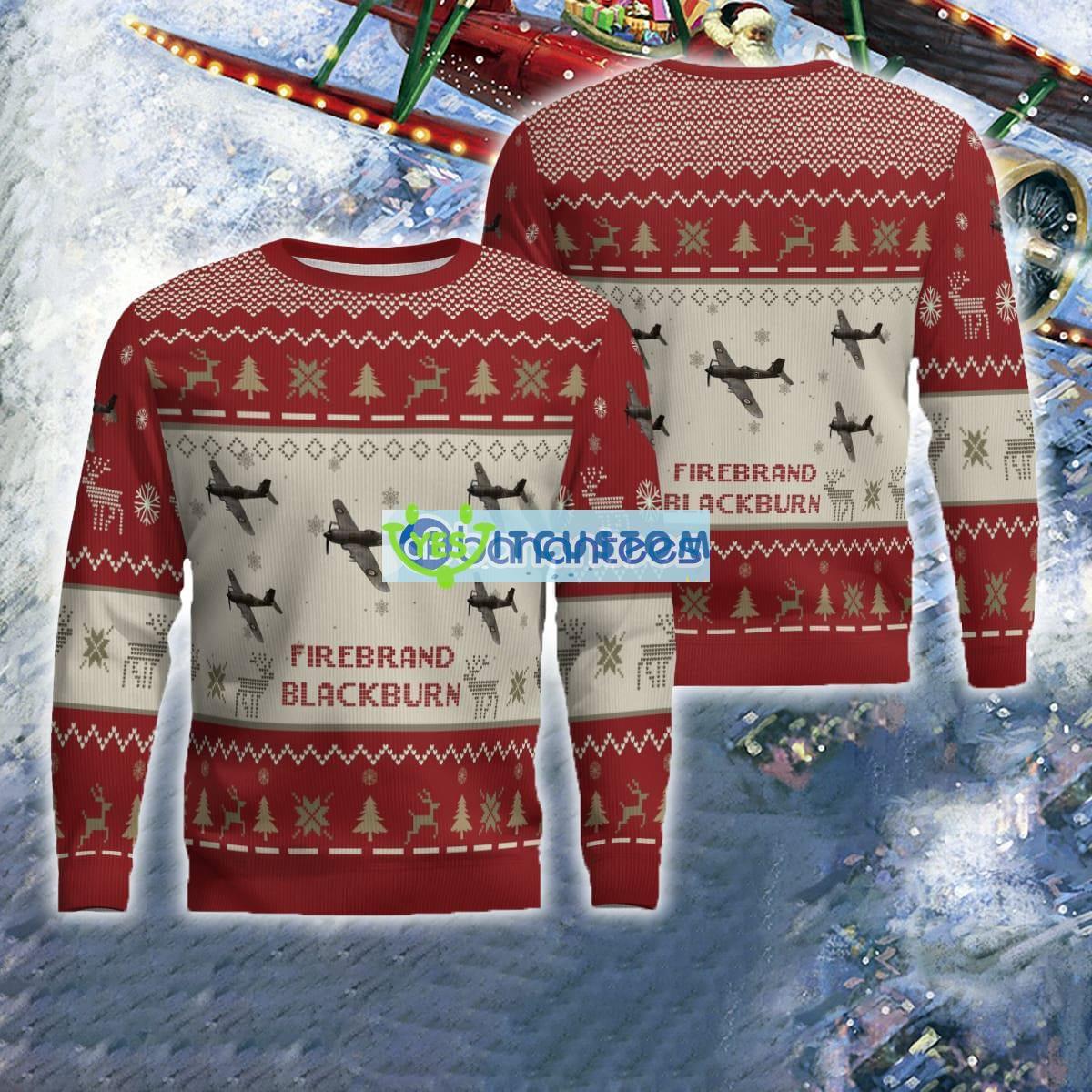 Blackburn Firebrand Aircraft Red Ugly Xmas Sweater AOP For Air Force 5 Blackburn Firebrand Aircraft Red Ugly Xmas Sweater AOP For Air Force - Blackburn Firebrand Aircraft Ugly Christmas Sweater For Men And Women Red Photo 1