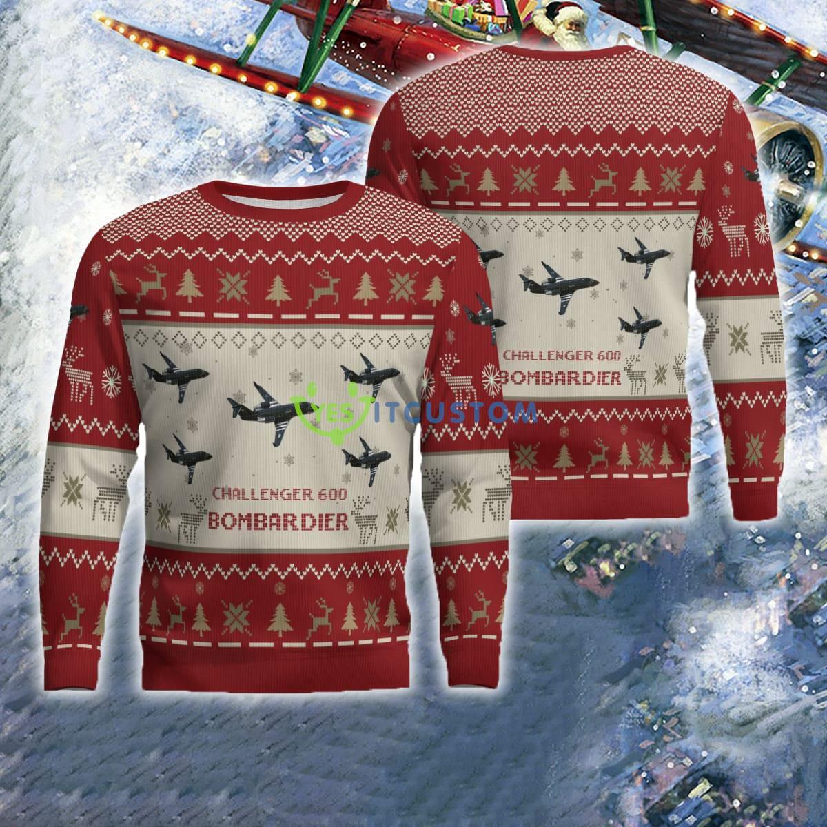 Bombardier Challenger 600 series Aircraft Red Knitted Christmas Sweater For Air Force 5 Bombardier Challenger 600 series Aircraft Red Knitted Christmas Sweater For Air Force - Bombardier Challenger 600 series Aircraft Ugly Christmas Sweater For Men And Women Red Photo 1