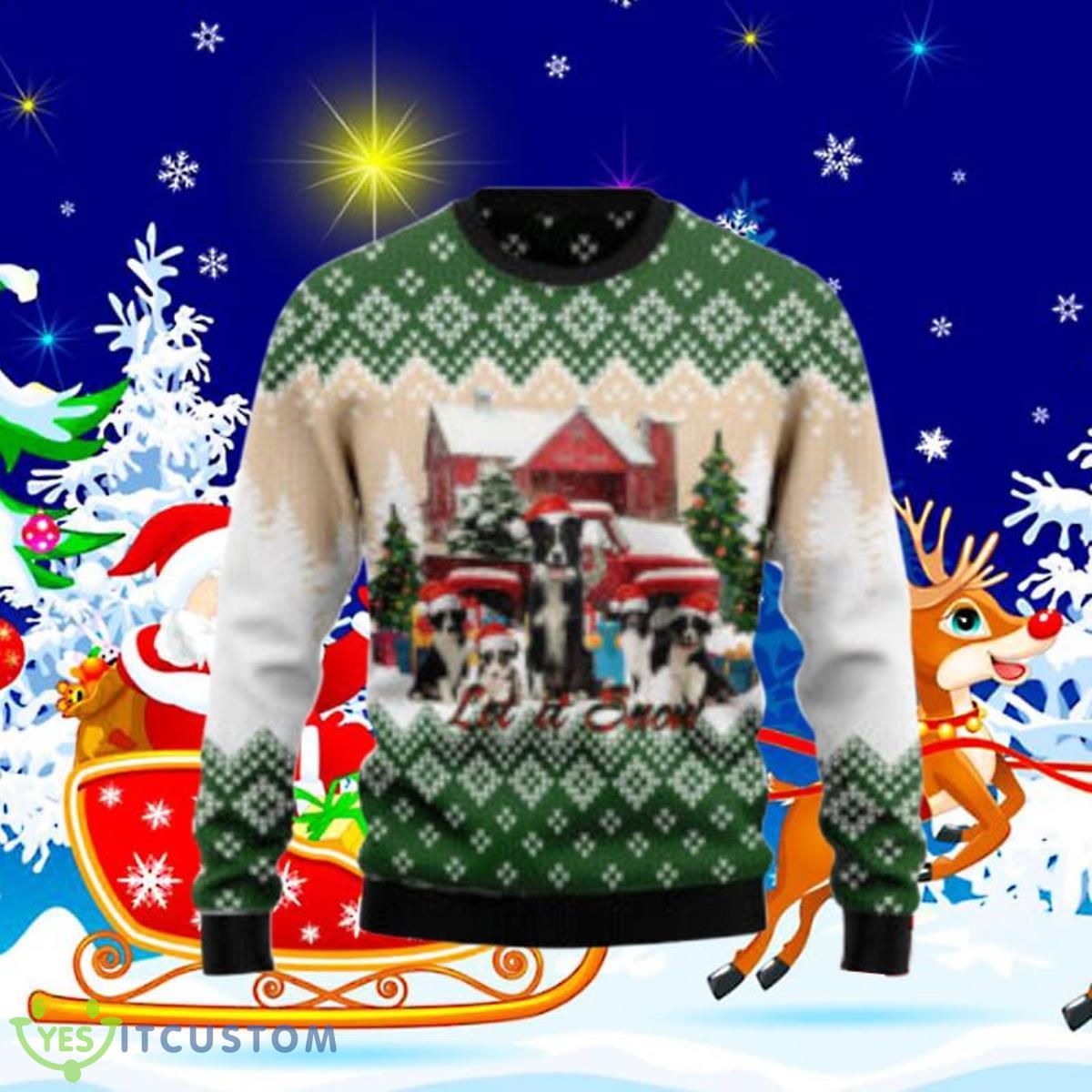Border Collie Let It Snow Dog Ugly Christmas Sweaters Unique Gift For Men And Women 3 Border Collie Let It Snow Dog Ugly Christmas Sweaters Unique Gift For Men And Women Product Photo 1