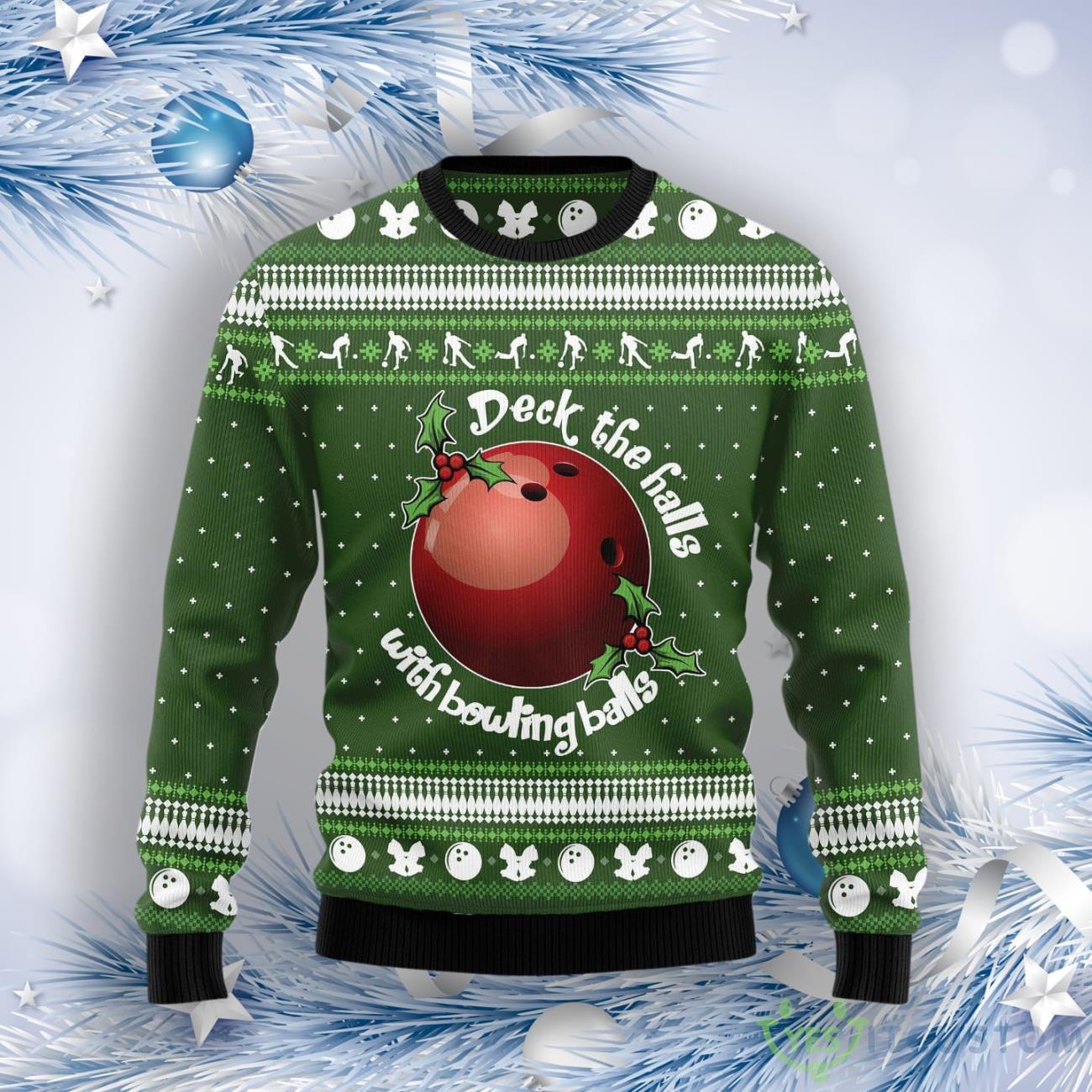 Bowling Ball Christmas Ugly Christmas Sweater 7 Bowling Ball Christmas Ugly Christmas Sweater Product Photo 1