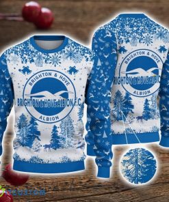 Brighton & Hove Albion 3D Sweater Pine Trees Pattern Ugly Christmas Sweater For Big Fans Product Photo 1