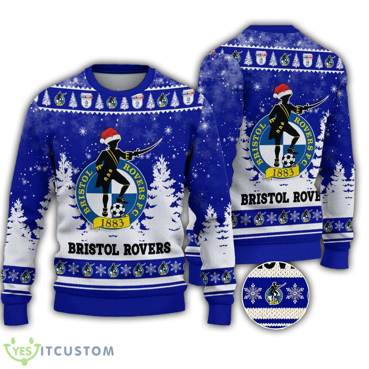 Bristol Rovers Logo Santa Hat Forest Snow Ugly Christmas Sweater Gift 3 Bristol Rovers Logo Santa Hat Forest Snow Ugly Christmas Sweater Gift - Bristol Rovers Logo Santa Hat Forest Snow Ugly Christmas Sweater Gift