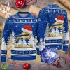 Buffalo Bills Logo Golden Fans Santa Hat Tree Ugly Christmas Sweater AOP - Buffalo Bills Logo Golden Fans Santa Hat Tree Ugly Christmas Sweater AOP