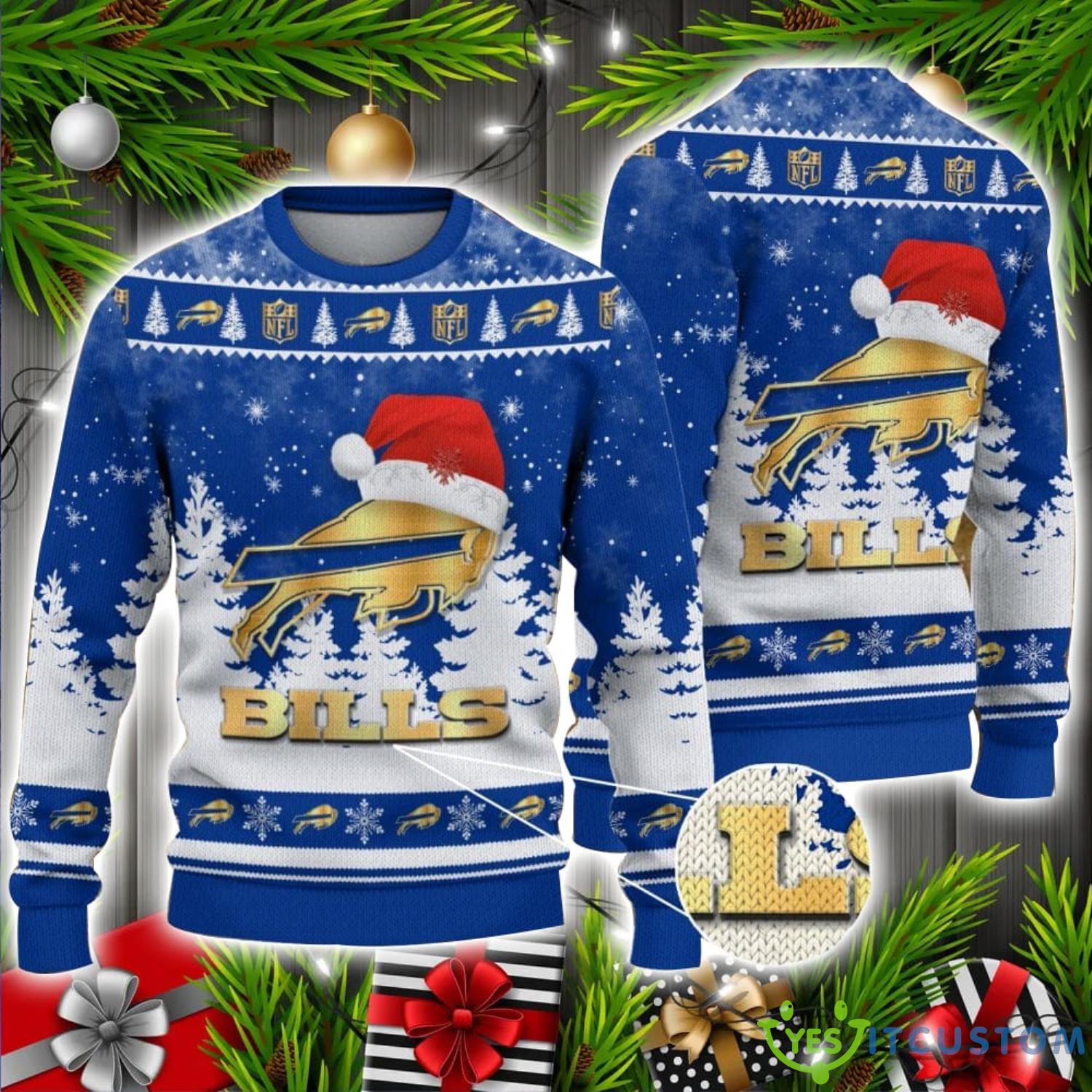 Buffalo Bills Logo Wearing Santa Hat Christmas Gift Ugly Christmas Sweater For Men And Women Gift 7 Buffalo Bills Logo Wearing Santa Hat Christmas Gift Ugly Christmas Sweater For Men And Women Gift Product Photo 1