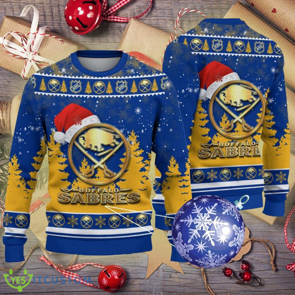 Buffalo Sabres Logo Golden Fans Santa Hat Tree Knitted Christmas Sweater 3 Buffalo Sabres Logo Golden Fans Santa Hat Tree Knitted Christmas Sweater - Buffalo Sabres Logo Golden Fans Santa Hat Tree Knitted Christmas Sweater