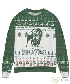 Buffalo Trace Kentucky Straight Bourbon Whiskey Reindeer Pine Tree Pattern Ugly Christmas Sweater Unisex Swweater Product Photo 2