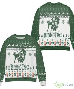 Buffalo Trace Kentucky Straight Bourbon Whiskey Reindeer Pine Tree Pattern Ugly Christmas Sweater Unisex Swweater Product Photo 1
