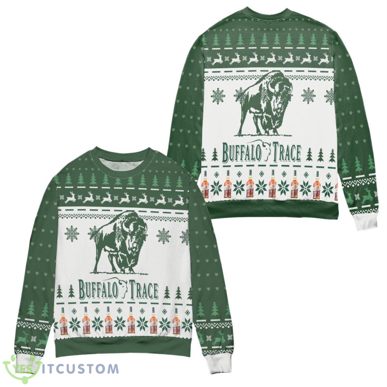 Buffalo Trace Kentucky Straight Bourbon Whiskey Reindeer Pine Tree Pattern Ugly Christmas Sweater 5 Buffalo Trace Kentucky Straight Bourbon Whiskey Reindeer Pine Tree Pattern Ugly Christmas Sweater Product Photo 1