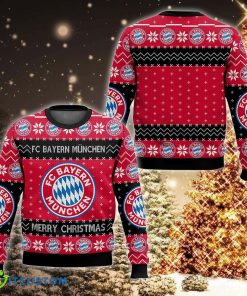 Bundesliga FC Bayern Munchen Wintertime Ugly Xmas 3D Sweater Gift For Holidays - Bundesliga FC Bayern Munchen Ugly Christmas Sweater For Men And Women Photo 1