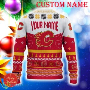 Calgary Flames Custom Name 3D Sweater Funny Gift For Men And Women Fans Christmas - Calgary Flames 3D Sweater Christmas Personalized_3