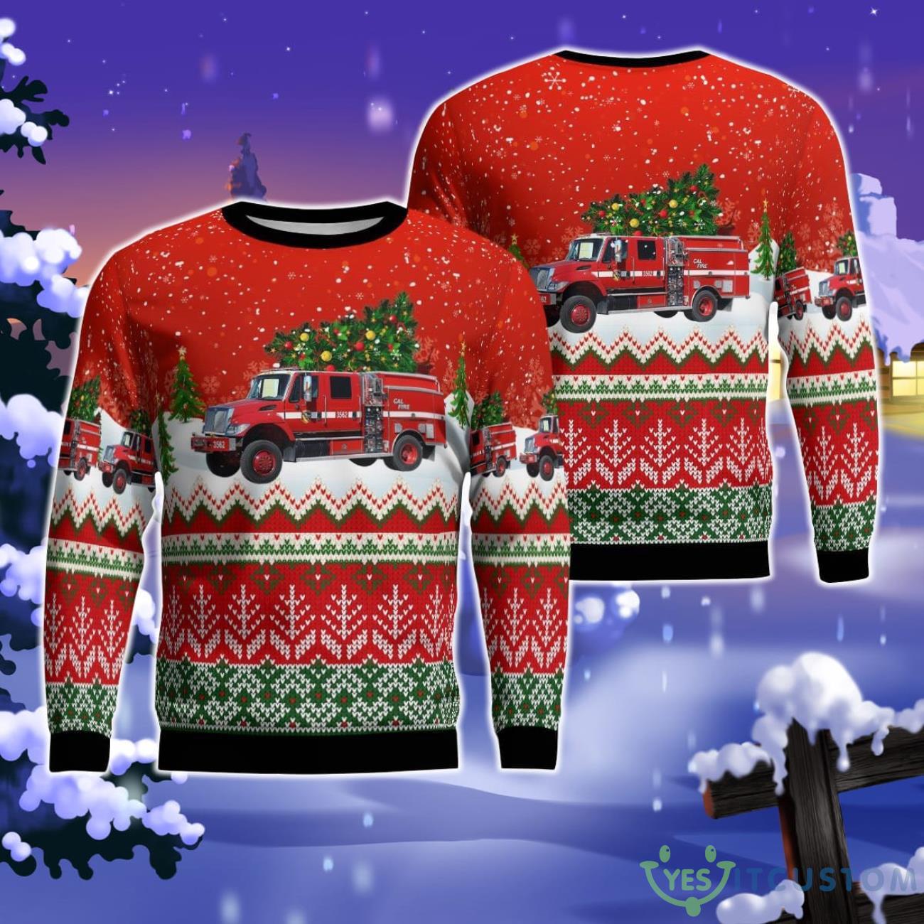 California Department Of Forestry And Fire Protection Type 3 Wildland Contract Christmas Ugly Sweater 3 California Department Of Forestry And Fire Protection Type 3 Wildland Contract Christmas Ugly Sweater Product Photo 1