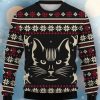 Cartoon Cat Print Crew Neck Ugly Sweater Product Photo 1