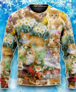 Cat Kitty Lover Art Ugly Christmas Sweater 3 Cat Kitty Lover Art Ugly Christmas Sweater Product Photo 2