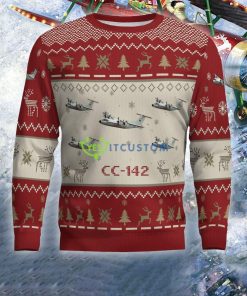 CC-142 CC142 Aircraft Red Ugly Xmas 3D Sweater For Air Force 3 CC-142 CC142 Aircraft Red Ugly Xmas 3D Sweater For Air Force - CC-142 CC142 Aircraft Ugly Christmas Sweater For Men And Women Red Photo 2