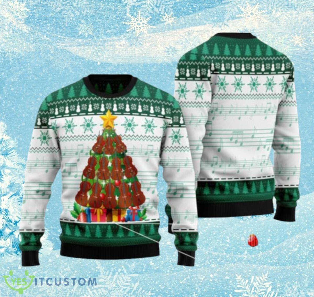 Cello Pine Tree Ugly Christmas Sweaters Unique Gift 3 Cello Pine Tree Ugly Christmas Sweaters Unique Gift Product Photo 1