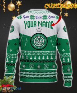 Celtic FC Snowflakes Tree Custom Name Ugly Christmas Sweater New For Fans Gift Holidays Christmas 3 Celtic FC Snowflakes Tree Custom Name Ugly Christmas Sweater New For Fans Gift Holidays Christmas - Celtic FC 3D Sweater Christmas Photo 3