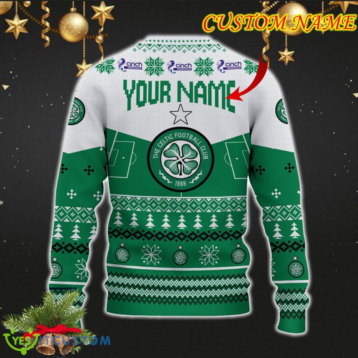 Celtic FC Snowflakes Tree Custom Name Ugly Christmas Sweater New For Fans Gift Holidays Christmas 6 Celtic FC Snowflakes Tree Custom Name Ugly Christmas Sweater New For Fans Gift Holidays Christmas - Celtic FC 3D Sweater Christmas Photo 3