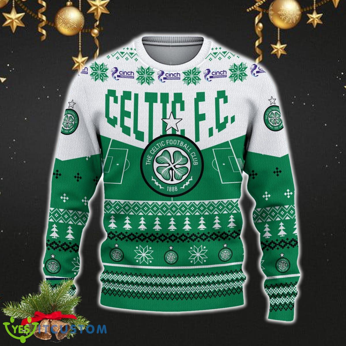 Celtic FC Snowflakes Tree Custom Name Ugly Christmas Sweater New For Fans Gift Holidays Christmas 5 Celtic FC Snowflakes Tree Custom Name Ugly Christmas Sweater New For Fans Gift Holidays Christmas - Celtic FC 3D Sweater Christmas Photo 2