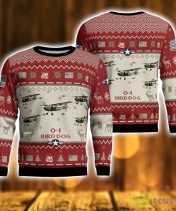 Cessna L-19 O-1 Bird Dog L19 O1 Aircraft Red Ugly Christmas Sweater Veteran USA Air Force 3D Sweater Christmas Gift Product Photo 1
