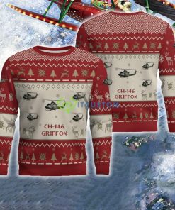 CH-146 Griffon CH146 Aircraft Red Knitted Christmas Sweater Gift For Men Women - CH-146 Griffon CH146 Aircraft Ugly Christmas Sweater For Men And Women Red Photo 1