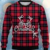 Check Christmas Letters Print Crew Neck Ugly Sweater Product Photo 1