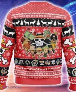 Chibi Straw Hat Pirates One Piece Ugly Christmas 3D Sweater Gift For Men And Women - Chibi Straw Hat Pirates One Piece Ugly Christmas Sweater_2