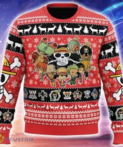 Chibi Straw Hat Pirates One Piece Ugly Christmas 3D Sweater Gift For Men And Women - Chibi Straw Hat Pirates One Piece Ugly Christmas Sweater_1