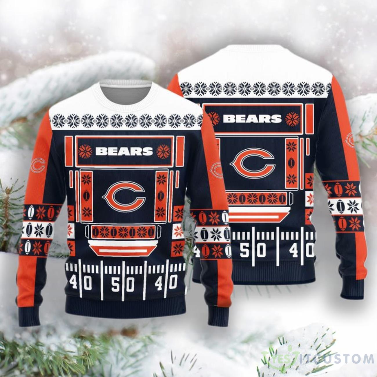 Chicago Bears Christmas Ball Snowfalke Pattern Knitted Sweater 3 Chicago Bears Christmas Ball Snowfalke Pattern Knitted Sweater Product Photo 1