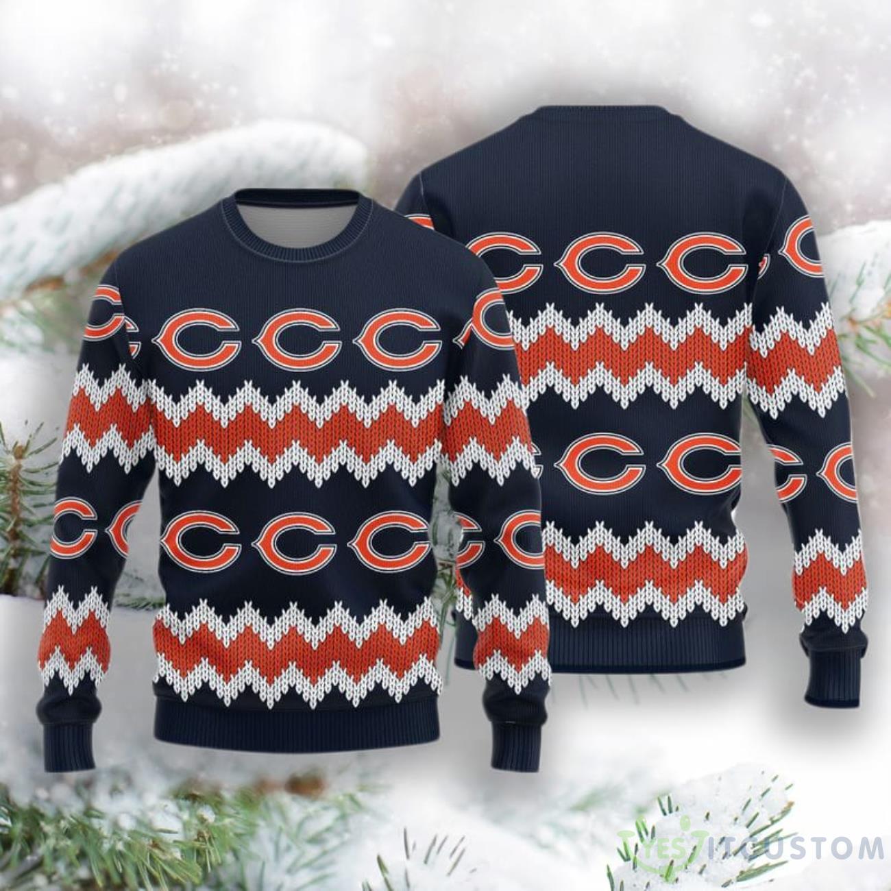 Chicago Bears Christmas Pattern Knitted Sweater 3 Chicago Bears Christmas Pattern Knitted Sweater Product Photo 1