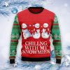 Chilling With My Snowmies Ugly Christmas Sweater, Gift For Christmas Product Photo 1