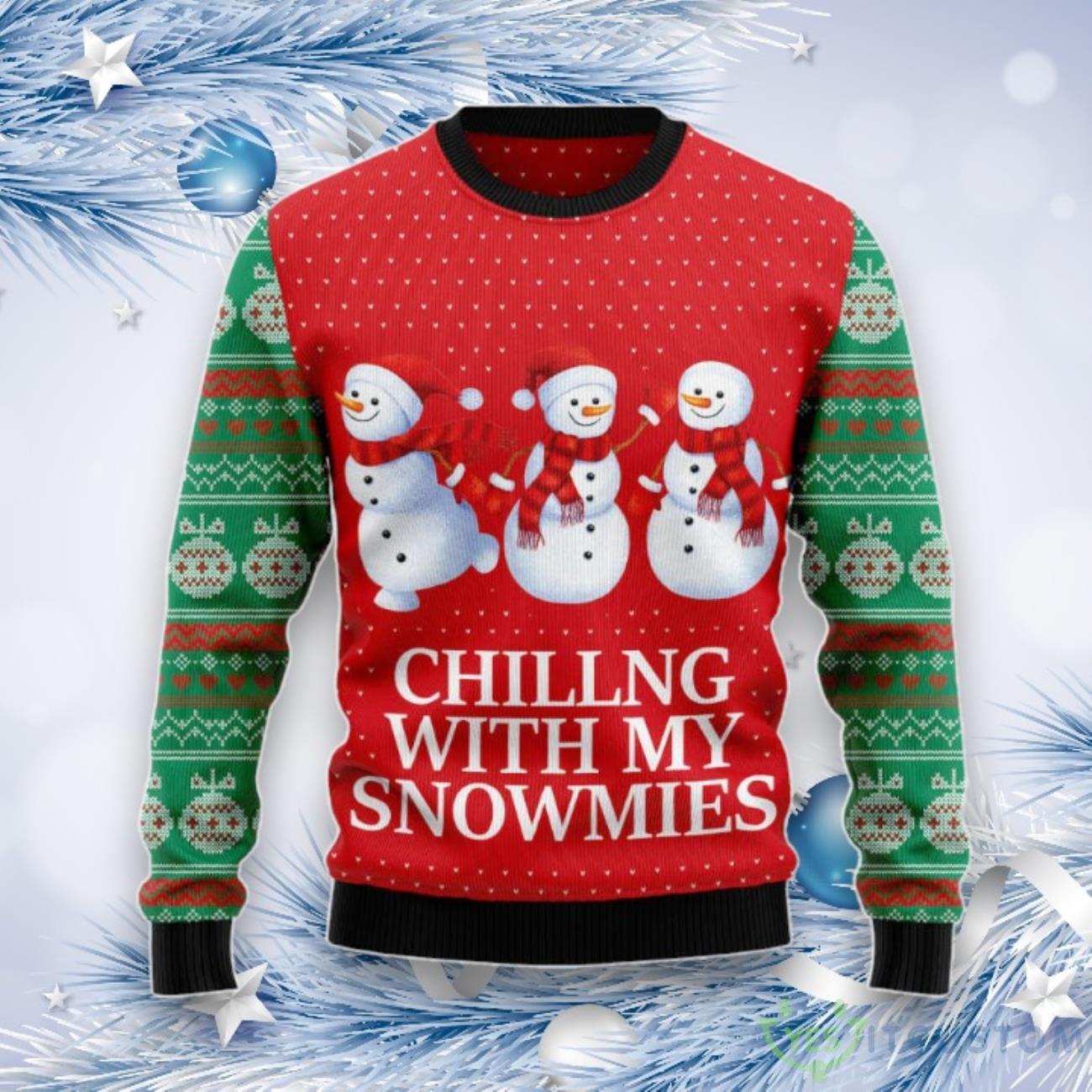 Chilling With My Snowmies Ugly Christmas Sweater, Gift For Christmas 3 Chilling With My Snowmies Ugly Christmas Sweater, Gift For Christmas Product Photo 1
