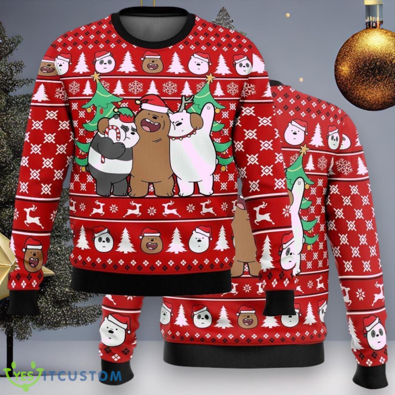 Christmas Bears We Bare Bears Christmas Ugly Sweater 3 Christmas Bears We Bare Bears Christmas Ugly Sweater Product Photo 1
