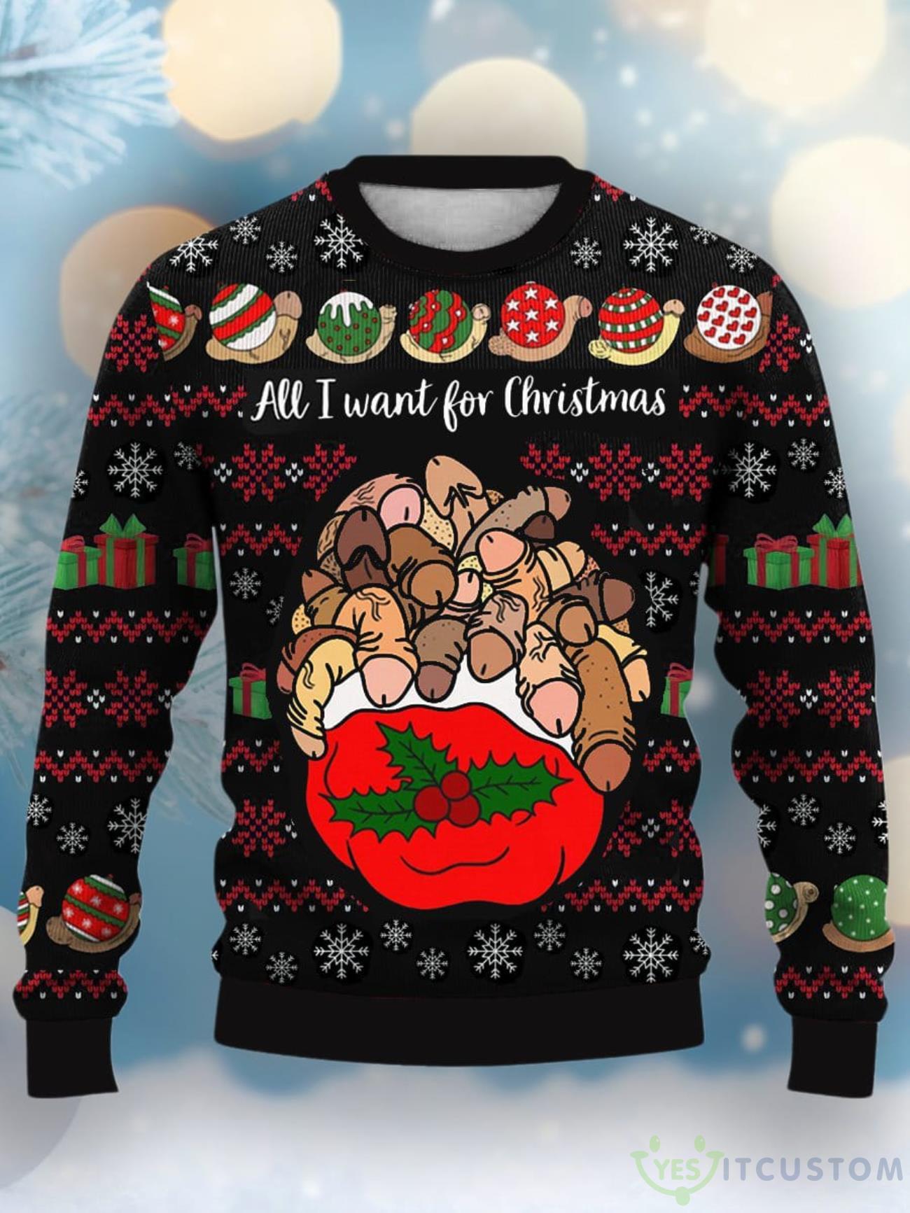 Christmas Cocks Gift Printed Casual Crew Neck Ugly Sweater 5 Christmas Cocks Gift Printed Casual Crew Neck Ugly Sweater Product Photo 1