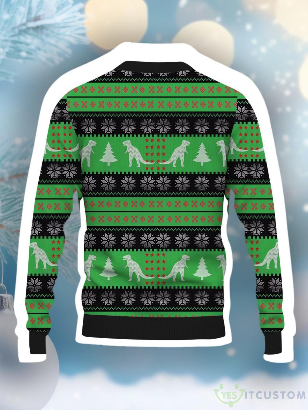 Christmas Dinosaur Print Crew Neck Ugly Sweater 6 Christmas Dinosaur Print Crew Neck Ugly Sweater Product Photo 2