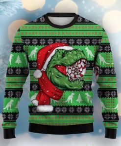 Christmas Dinosaur Print Crew Neck Ugly Sweater Product Photo 1