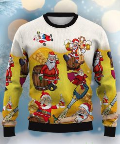 Christmas Fun Beer Cartoon Print Casual Crew Neck Ugly Sweater Product Photo 1