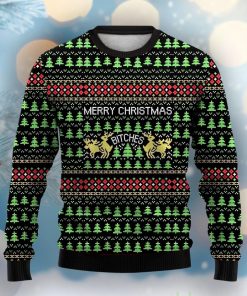 Christmas Moose Print Crewneck Ugly Sweater Product Photo 1