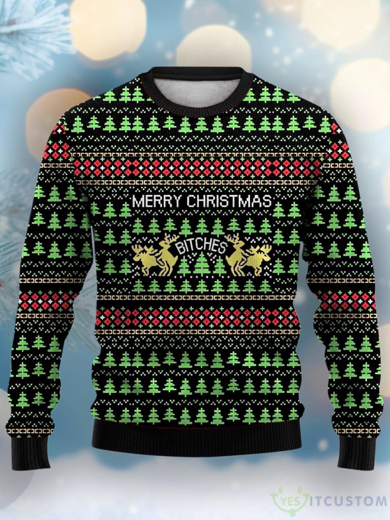 Christmas Moose Print Crewneck Ugly Sweater 5 Christmas Moose Print Crewneck Ugly Sweater Product Photo 1