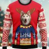 Christmas Puppy Print Casual Crew Neck Ugly Sweater Product Photo 1