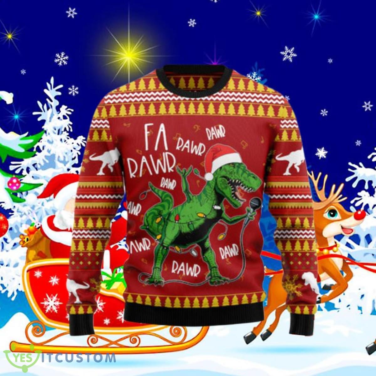 Christmas Singing Dinosaur Ugly Christmas Sweaters Unique Gift For Men And Women 3 Christmas Singing Dinosaur Ugly Christmas Sweaters Unique Gift For Men And Women Product Photo 1